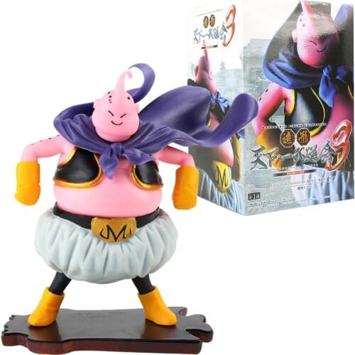 13cm Dragon Ball Z DBZ Anime Kindness Fat Buu with Cloak Pink Body Cloak Kawaii Action Figure Model Toy Kids Gift Brinquedos