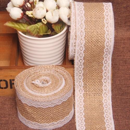 15pcs 2meters Fabric handmade retro linen cover lace fabric Wide:6cm For home and wedding decoration