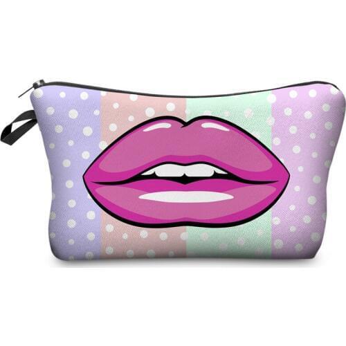 2018 3D Printing Makeup Bags With Multicolor Pattern Cute Cosmetics Pouchs For Travel Ladies Pouch Women Cosmetic Bag