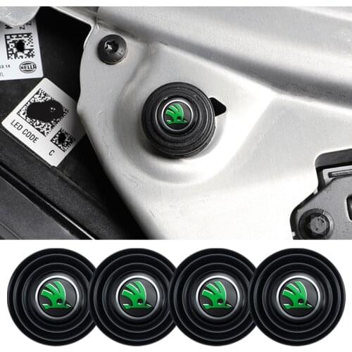 4Pcs Car Door Shock Absorption Gasket Stickers For Skoda Octavia Superb Kodiaq Karoq Scala Rapid Fabia Kamiq