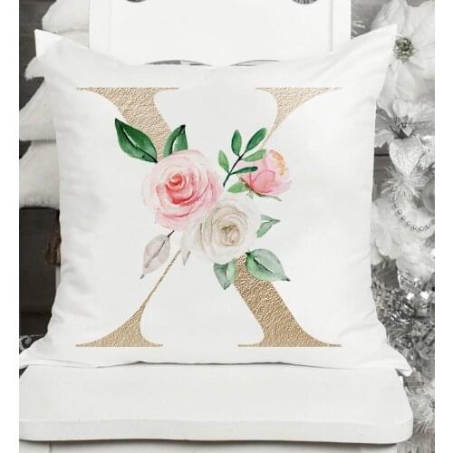 45*45cm Pillow Letters Pink Floral Decorative chair Cushions Pillowcase Cushion Cover Throw Pillow Sofa Decoration