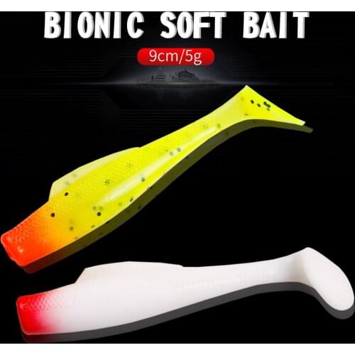 6pcs TPR Soft Bait T Tail Floating Jigging Wobblers Fishing Lure 85mm 5g Aritificial Silicone Swimbait For Bass Pike Tackle