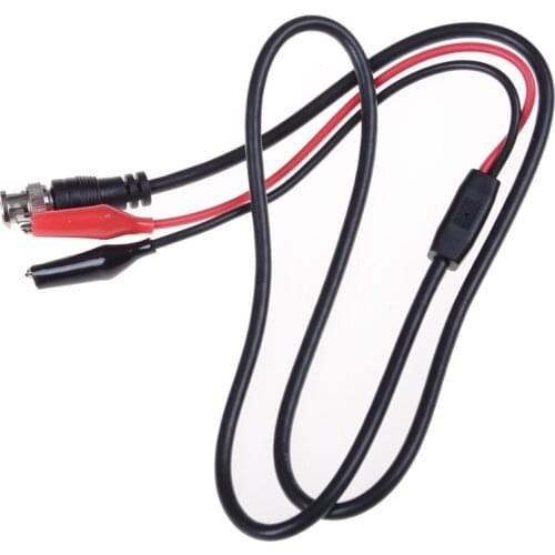 BNC Male Plug Q9 To Dual Hook Clip Test Probe Cable Leads 100CM With Two Mini Probes Ended 3C-2V Coaxial Cable 75 Ohm Test Hook