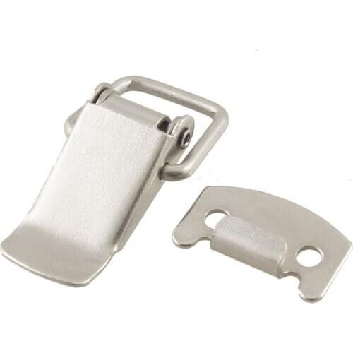 CNIM Hot Silver Tone Metal Toggle Draw Latch Straight Loop Catch 1.6"