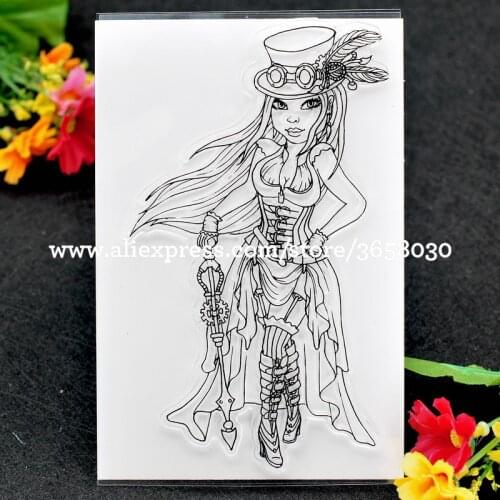 Girl Scrapbook DIY photo cards rubber stamp clear stamp transparent stamp 10x15cm 8071391