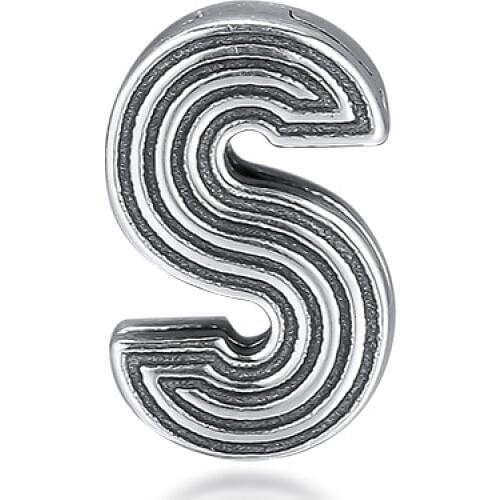 DIY Fits for Pandora Charms Bracelets Letter S Clip Beads 100% 925 Sterling-Silver-Jewelry Free Shipping