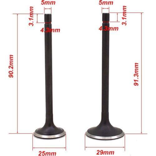 Motorcycle Engine Valve Intake Exhaust Stem Valve For JIALING Honda CB133 JH125-35A CB 133 JH 125 125cc 133cc