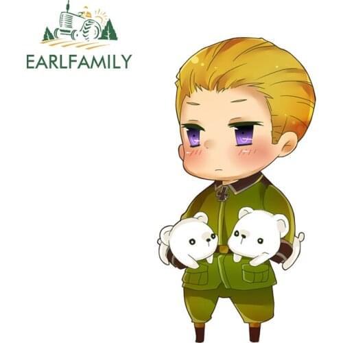 EARLFAMILY 13cm X 6.8cm for Axis Powers Surfer Vinyl Decal Personality Motorcycle Race Car Surfboard Vehicle Window Stickers