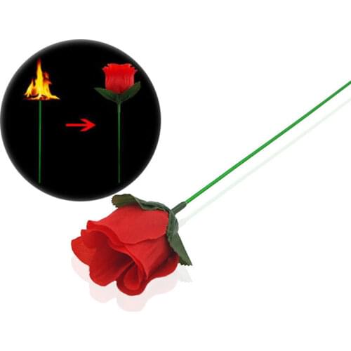 1pc Torch to Rose Magic Tricks Torch To Flower Fire Magia Magician Stage Street Bar Shows Gimmick Flame Appearing Flower Funny