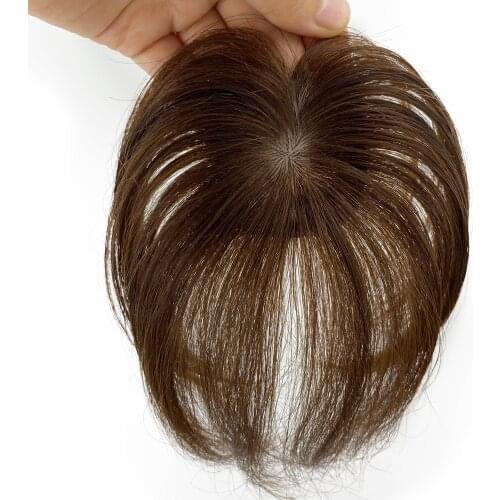 15CM Perfect Fringe European Virgin Human Hair Bangs Scalp Top 2X2CM Topper With a Cut Bang Silk Skin Base Toupee 6inch