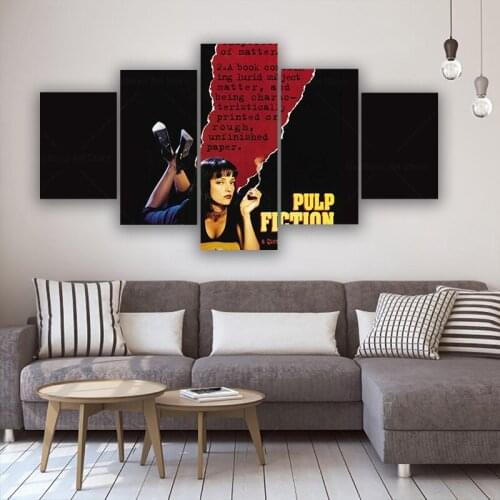 Pulp Fiction Classic Movie Quentin Tarantino Vintage Art Painting Funny Canvas Painting Poster Pictures for Bedroom Decor