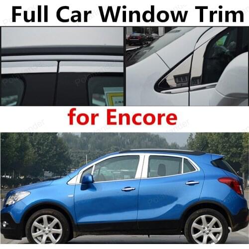 Hot sell Stainless Steel full Window Trim For Encore with column Car Styling Decoration Strips