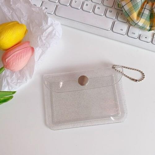 Fashion Transparent Waterproof Pvc Women Card Case Business Card Holder Men Credit Card Bag Id Card Mini Wallet Girls Coin Purse