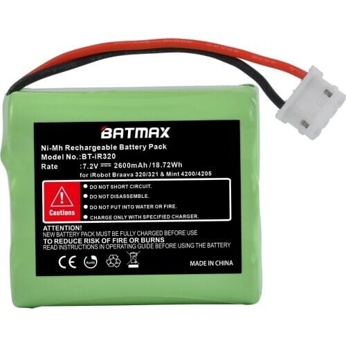 7.2v Ni-Mh 2600mAh Battery for iRobot Braava 320 321 Mint 4200 4205 GPHC152M07 Floor Cleaner Robot 4408927
