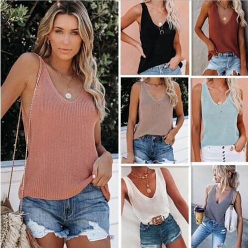 2021 Summer New Solid Color Fashion Camisole Home Ice Silk Knitted Women Tank Tops Casual Y2k T Shirt Sexy Womens Clothes