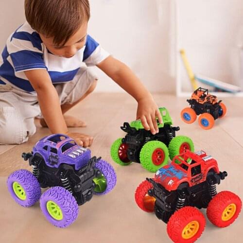 New Puzzle Penetration Four-Wheel Drive Special Effect SUV Crash Resistant Model Car Childrens Toy Car Baby Gift