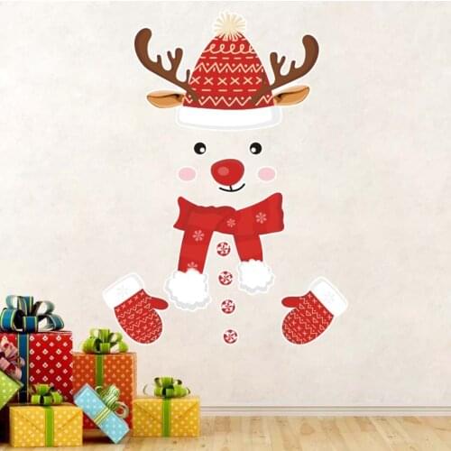 Christmas Theme Fridge Sticker Wall Decal Home Hotel Holiday Adhesive Decor Door Refrigerator Sticker PVC Christmas Sticker