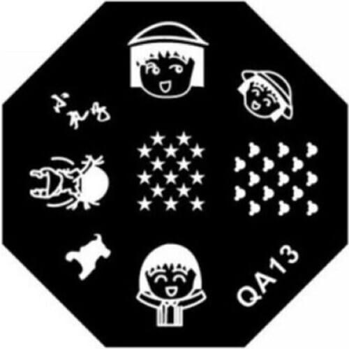 QA series Nail art stamp stamping image template New sexy fashion reusable Girl Star QA13