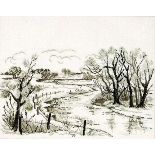 Craft Winter Landscape Cross Stitch Patterns for 50th Wedding Anniversary with 100% Cotton Floss & Free Shipping for Wall Decor