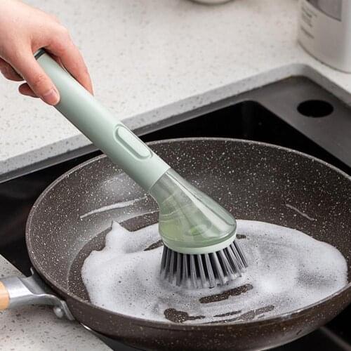 Cleaning Brush Convenient Space-saving ABS Comfortable Grip Bristles Dishwashing Brush for Home