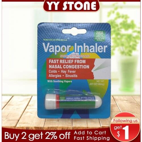 Thailand Mint Cylinder Nasal Inhaler Refresh Brain Anti Fatigue Cure Stuffy Nose Rhinitis Nasal Aspirator healthcare health