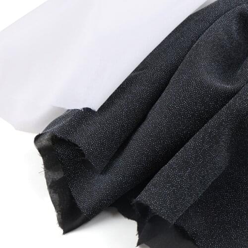 Buulqo Imitation knitted fabric plain fabric collar cuff thin adhesive lining shaping line single side with glue