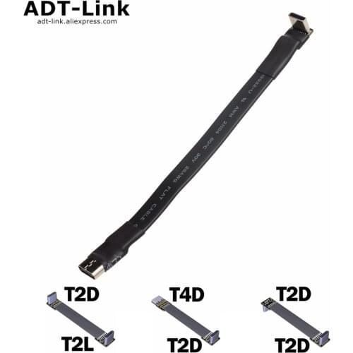 USB 2.0 Type-C Extension Short Flat Charging Cable USB C Type Quick Charging Data Ribbon Cable ADT for Mobile Phone Tablet