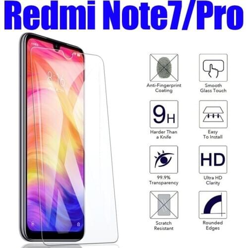 Redmi note 7 protective glass on for xiaomi remi note7 note 7 pro safety glass xaomi xomi red mi resmi 7note pro7 7pro mi im7 9h
