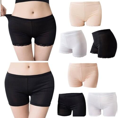 Women Soft Cotton Seamless Safety Short Pants Panties Summer Under Skirt Shorts Modal Ice Silk Breathable Short Tight Underwear