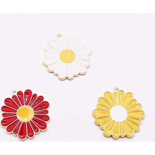 10pcs DIY new pendant petals daisy sun flower jewelry accessories headwear earrings pendant Korean version of the explosion