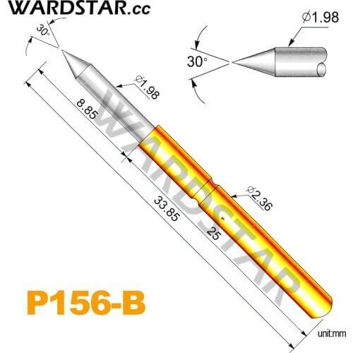 100pcs/lot P156-B Dia 1.98mm Spring Test Probes Pogo Pin Length 33.85mm(Stroke Spring Froce:250g) Wholesale