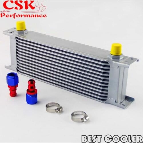 13 Row 8AN Universal Engine Oil Cooler 3/4"UNF16 + 2pcs AN8 Straight Fittings