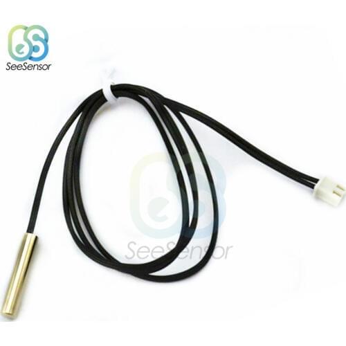 2Pcs 0.3M NTC Thermistor Temperature Sensor 10K 1% 3950 Waterproof Probe Cable Length 30CM