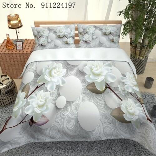 2021 Hot Style Bedding Set 3d Digital Flowers Printing 2/3pcs Duvet Cover Set Single Twin Double Full Queen King Bedroom Decor