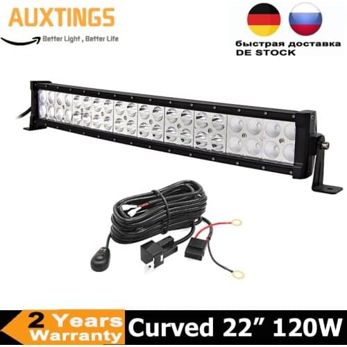 22"IN Curved LED Light Bar 120W Combo Beam Slim For SUV UTE Universal Car 4WD UAZ Motor ATV Boat