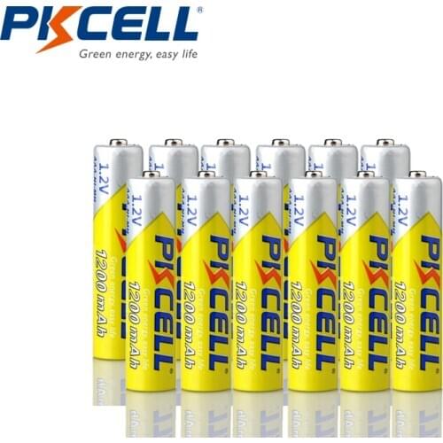 PKCELL 12PC AAA Battery 1.2V NI-MH AAA Rechargeable batteries capacity (600mah 1000mah 1200mah) battery circle times 1000 times