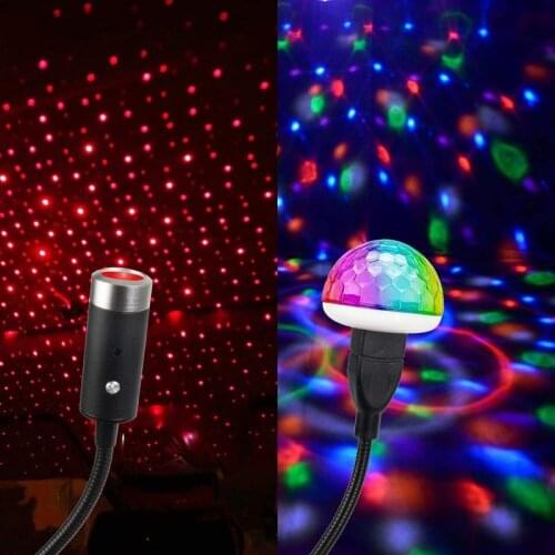 Car Starry Light Interior LED Star Laser Atmosphere Ambient Projector Lights USB Decoration Roof Sky Night Lamp Auto Accessories