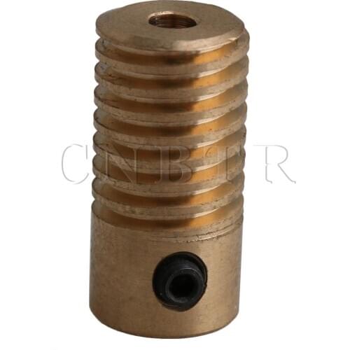 CNBTR Yellow 0.5 Modulus 3mm Bore Dia Brass Worm Wheel Gear Shaft 20x9.7x3MM