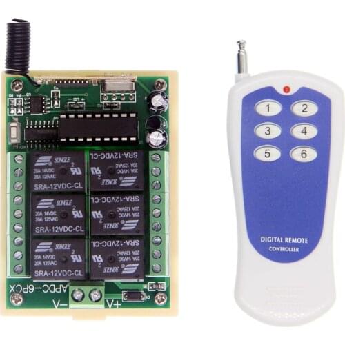 DC 12V 24V 6CH 6 CH Small Channel Wireless Remote Control Controller Radio Switch Transmitter Receiver 315 / 433 MHz