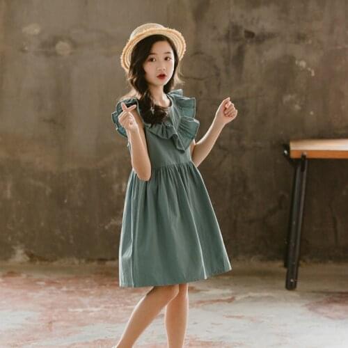 Ruffle Kids Dresses for Girl 2021 Summer Girls Dress Elegant Princess Party Frocks for Teen Girl Clothes 6 8 10 12 14 Years