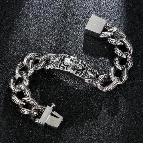Jewels Store High Quality Punk 225 mm O-chain Bracelet Mens Stainless Steel Mysterious Symbol Male Jewelry For Man