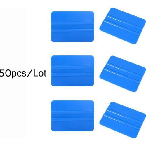 EHDIS 50pcs Carbon Fiber Film Vinyl Car Wrap Squeegee Car Stickers Soft Plastic Scraper Window Tinting Vehicle Wrapping Tools