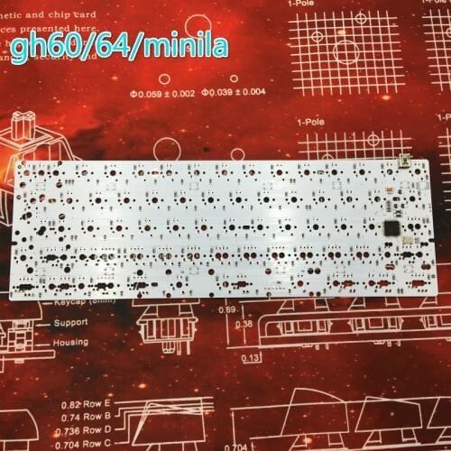 GH60 PCB 60% keyboard Custom mechanical keyboard support arrow key Underglow ,programme keyboard pcb Type-C port
