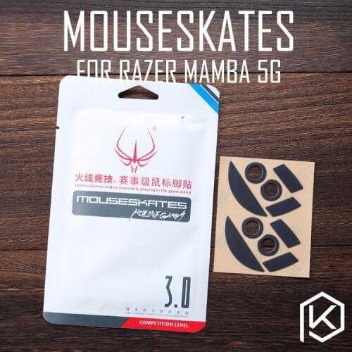 Hotline games 2 sets/pack original competition level mouse feet skates gildes for razer mamba 5g 0.6mm thickness