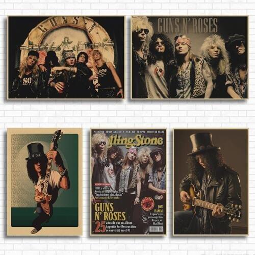 The Guns N' Roses Gnr Kraft Paper Poster Retro Rockers Decorative Painting Posters Vintage wall sticker