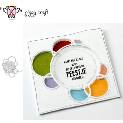 Piggy Craft metal cutting dies cut die mold 9Pcs Circle background Scrapbook paper craft knife mould blade punch stencils dies