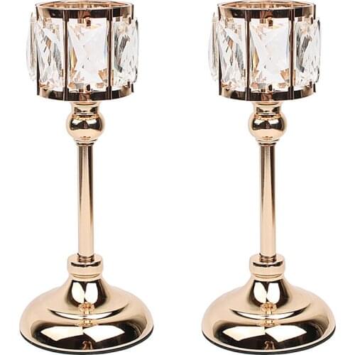 Metal Crystal Candle Tea Light Holder Elegant Wedding Dining Coffee Table Decorative Centerpiece Mother`s Day House Decoration