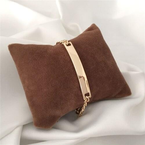 Trendy Gold Color Plating Smooth Plain Bar Charm Bracelet For Women Girl Elegant Gorgeous Casual Simple Unique Jewelry Accessory