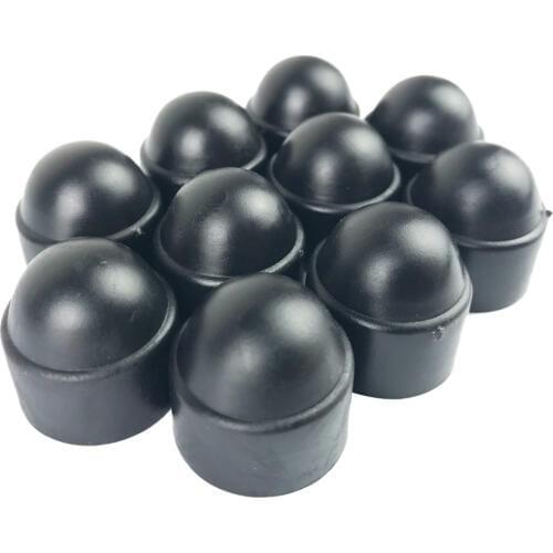Set of 10 23mm Car Wheel Lug Nut Hexagonal Bolt Cover Cap Protector Black M10