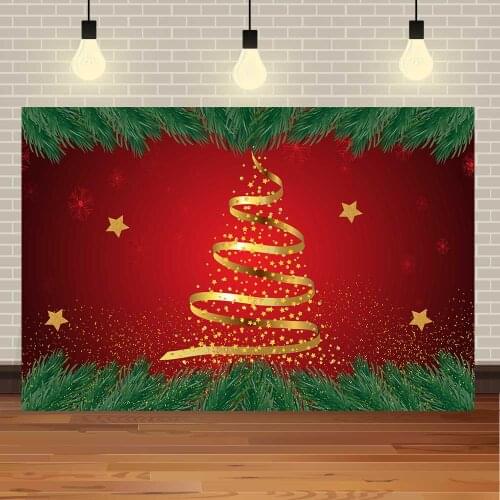Seekpro Watercolor Merry Christmas Winter Snow Family Party Star Gift Tree Customized Photo Backdrop Photography Background